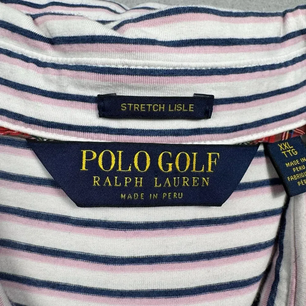 Polo Golf Ralph Lauren Stretch Lisle Short Sleeve Polo Striped Men's SIze XXL